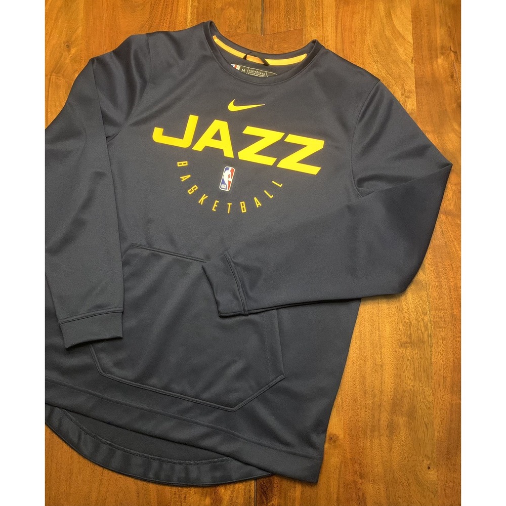 Utah Jazz Nike Pullover Warmup Sweatshirt Mens M Blue NBA Authentics On Court